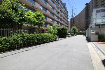 敷地西側の前面道路