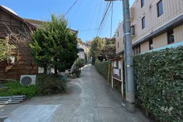 敷地北側の前面道路（西側から）