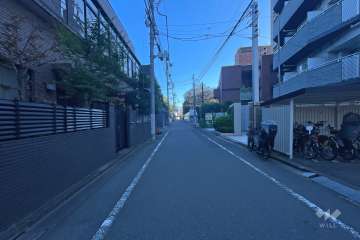 敷地北側の前面道路（西側から）