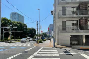 敷地の東側前面道路（北側から）