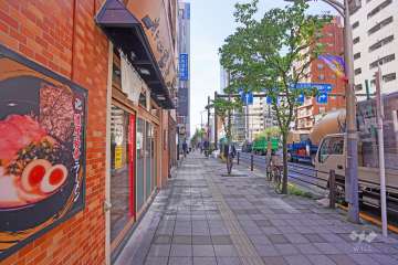 敷地西側の前面道路（北側から）