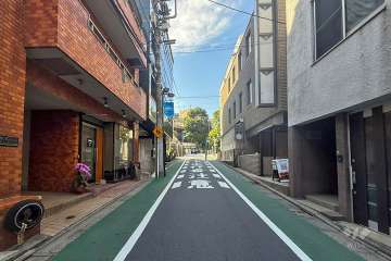敷地北東側の前面道路（南東側から）