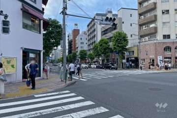 敷地西側は、外苑西通りに面しています。