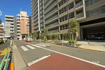 敷地西側の前面道路（南側から）