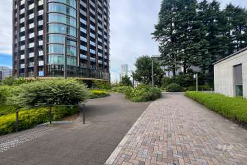 敷地南側の遊歩道