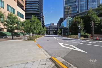 敷地北側の前面道路(西側から)