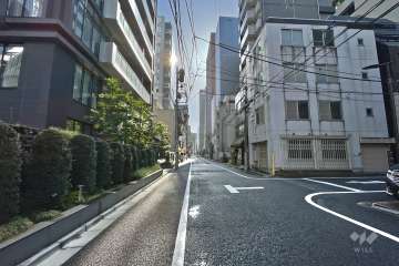 敷地南側の前面道路（西側から）