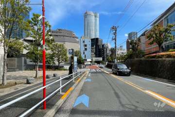 敷地の西側前面道路（北側から）