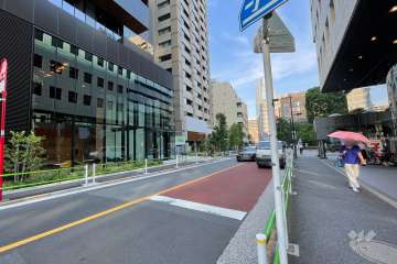 敷地南西側の前面道路（西側から）