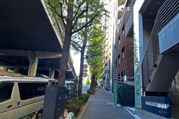 敷地南側の前面道路（東側から）