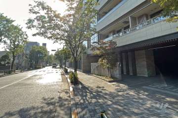 敷地南東側の前面道路（北東側から）