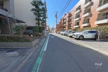 敷地西側の前面道路