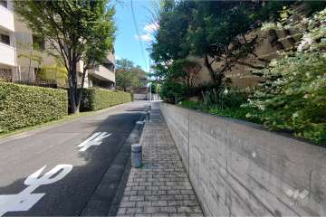 敷地北西側の前面道路（南西側から）