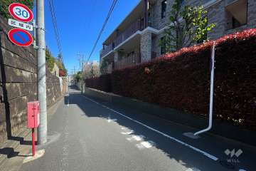 敷地西側の前面道路（南側から）