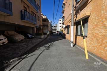 敷地東側の前面道路（南側から）