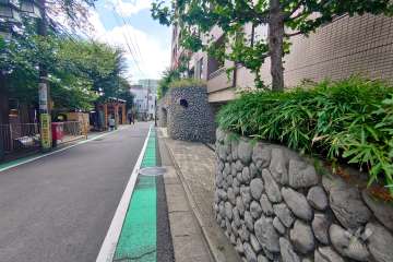 敷地東側の前面道路（北側から）