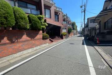 敷地南側の前面道路（西側から）