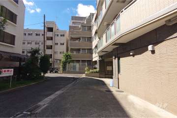 敷地東側の前面道路（北側から）