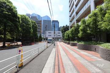 敷地南東側の前面道路（北東側から）