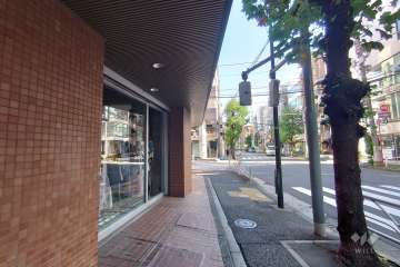 敷地南東側の前面道路（北東側から）