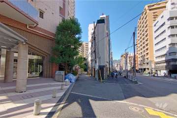 敷地北東側の前面道路（南東側から）