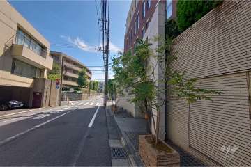 敷地北東側の前面道路（北西側から）