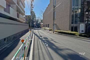 敷地西側の前面道路（北西側から）