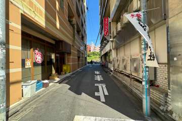 敷地北西側の前面道路（南西側から）