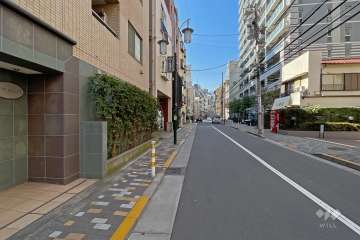 敷地東側前面道路は新橋通り、また敷地北側には新橋グルメ通りと呼ばれる道が通っています。