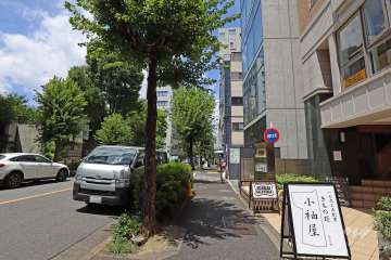 敷地西側の前面道路（南側から）