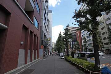 敷地南側の前面道路（西側から）