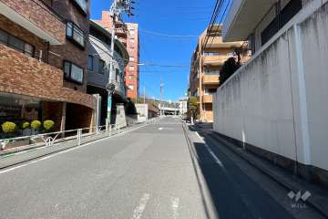 敷地西側の前面道路（南側から）