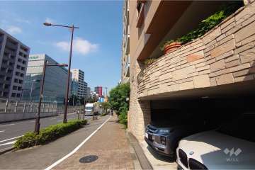 敷地西側の前面道路（南側から）