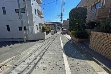 敷地北東側の前面道路（北西側から）