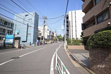 敷地北側の前面道路（西側から）
