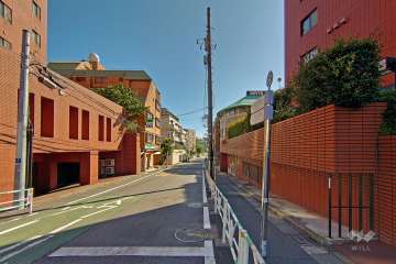 敷地東側の前面道路（北側から）