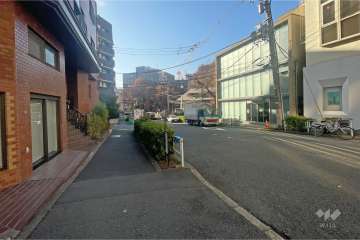 敷地西側の前面道路（北側から）