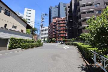 敷地西側の前面道路（南側から）