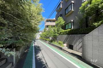 敷地北西側の前面道路（南西側から）
