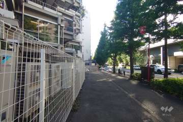 敷地西側の前面道路（北側から）