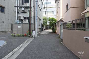 敷地南東側の前面道路(南西側から)