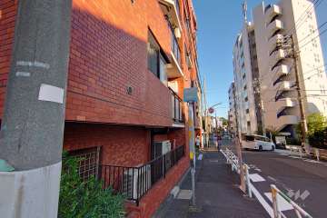 敷地西側の前面道路（北側から）