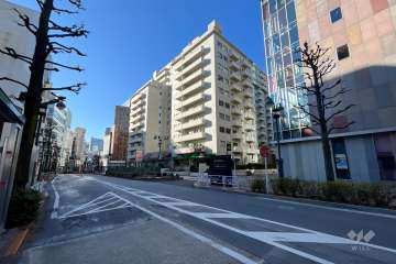 敷地北東側の前面道路(北西側から)