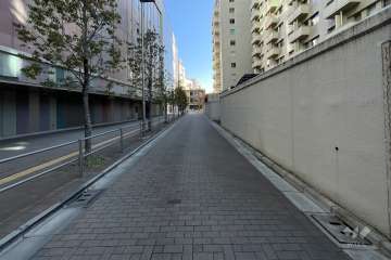 敷地北西側の前面道路(南西側から)