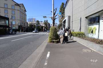 敷地南西側の前面道路（南東側から）