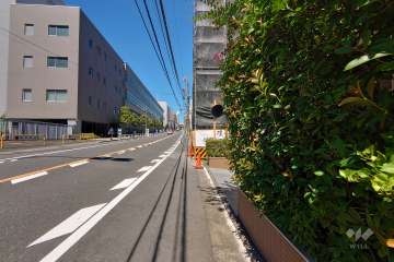 敷地南西側の前面道路（南東側から）