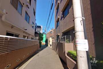 敷地北側の前面道路（西側から）
