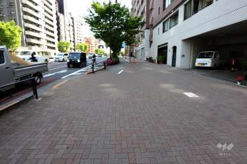 敷地東側の前面道路（北側から）