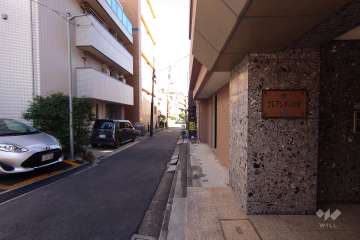 敷地北東側の前面道路（北西側から）