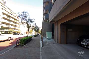 敷地北西側の前面道路（南西側から）